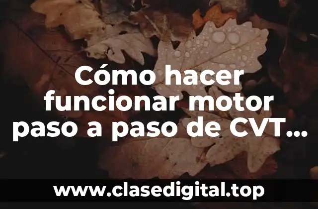 Cómo hacer funcionar motor paso a paso de CVT Nissan
