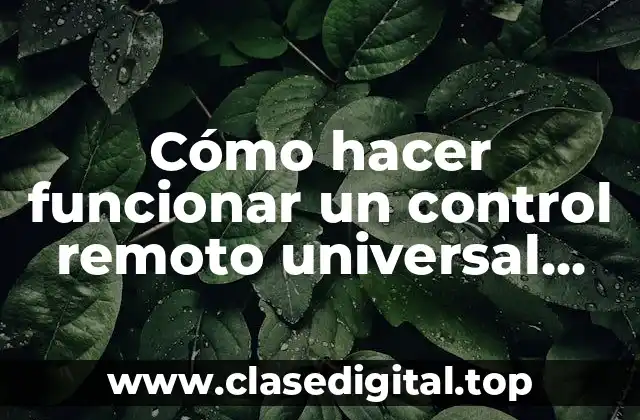 ¿Qué es un control remoto universal Janesong?