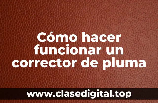Cómo hacer funcionar un corrector de pluma