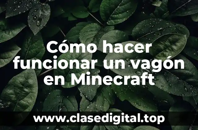 Cómo hacer funcionar un vagón en Minecraft