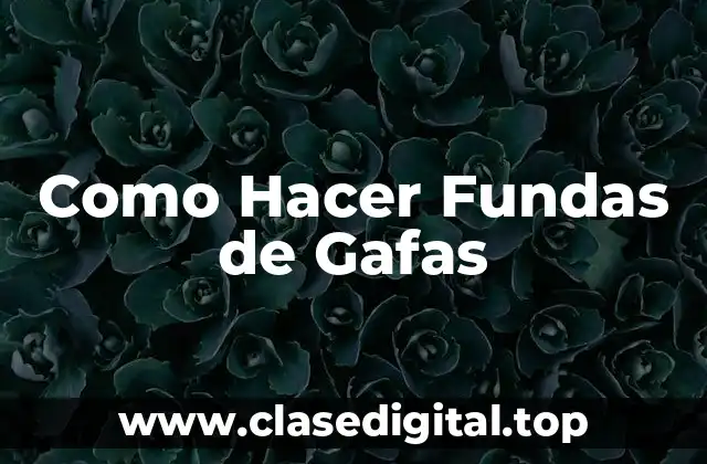 Como Hacer Fundas de Gafas - Patrón