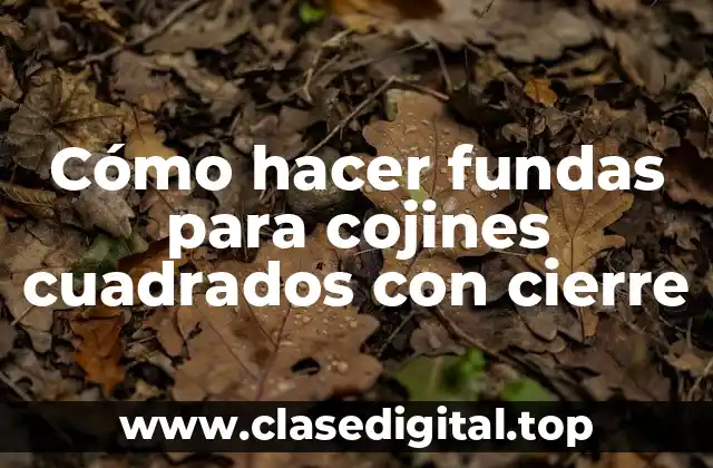 Cómo hacer fundas para cojines cuadrados con cierre