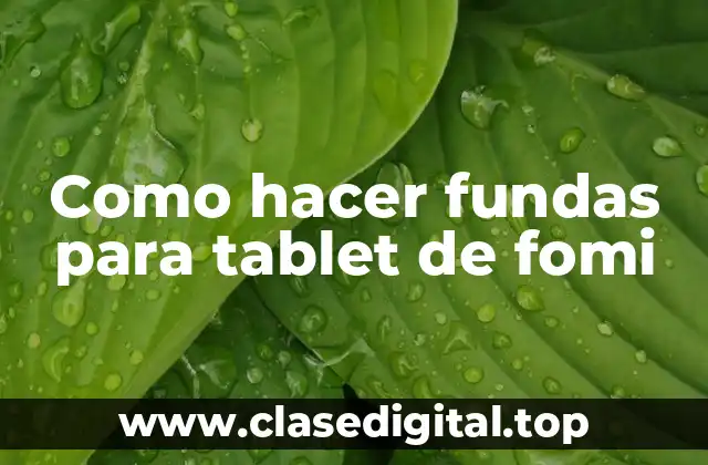 Como hacer fundas para tablet de fomi