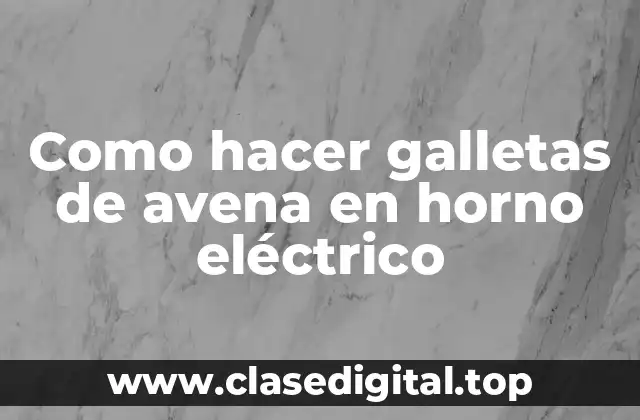 Como hacer galletas de avena en horno eléctrico