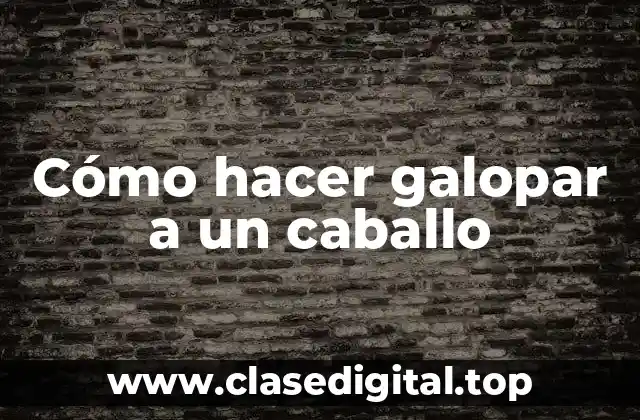 Cómo hacer galopar a un caballo