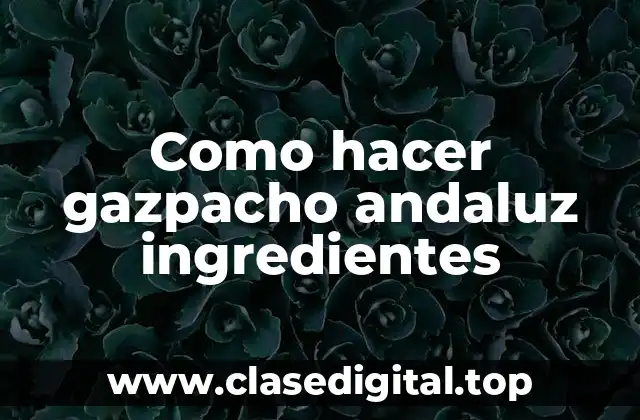 ¿Qué es el gazpacho andaluz y para qué sirve?