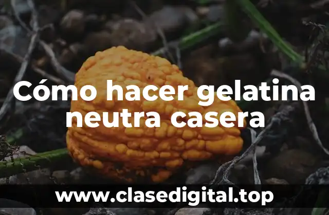 Cómo hacer gelatina neutra casera