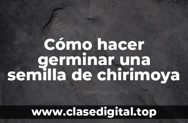 Cómo hacer germinar una semilla de chirimoya