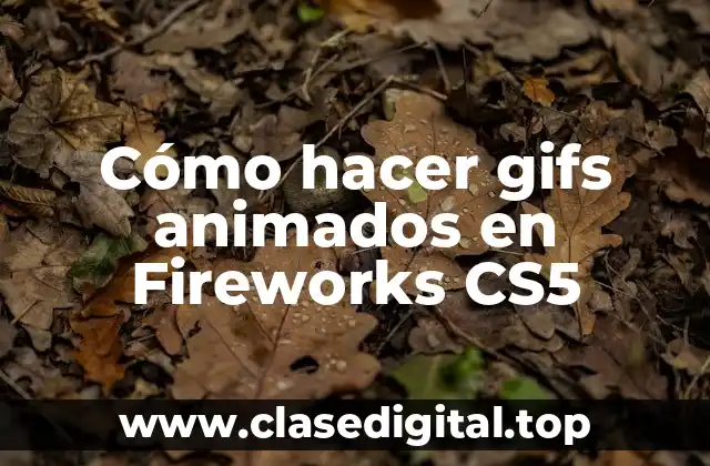 Cómo hacer gifs animados en Fireworks CS5