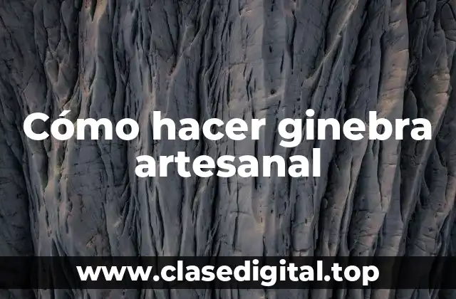Cómo hacer ginebra artesanal