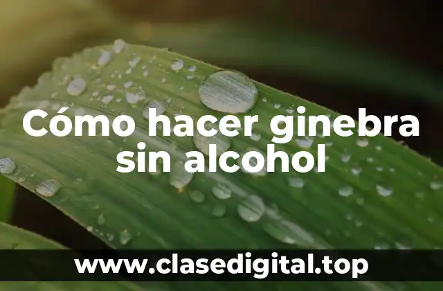 Cómo hacer ginebra sin alcohol