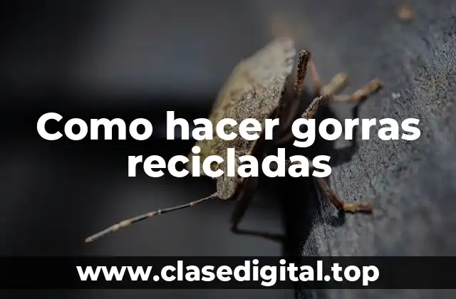 Como hacer gorras recicladas