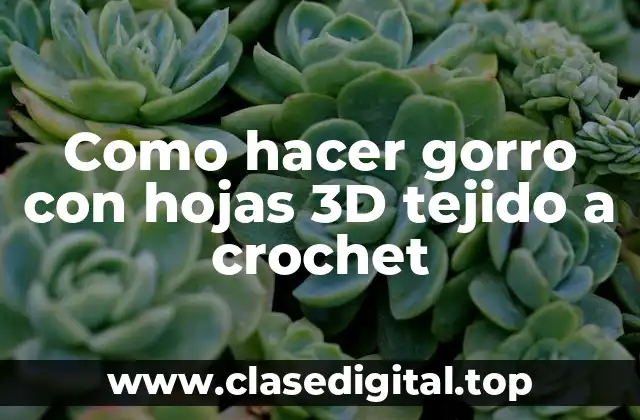 Como hacer gorro con hojas 3D tejido a crochet