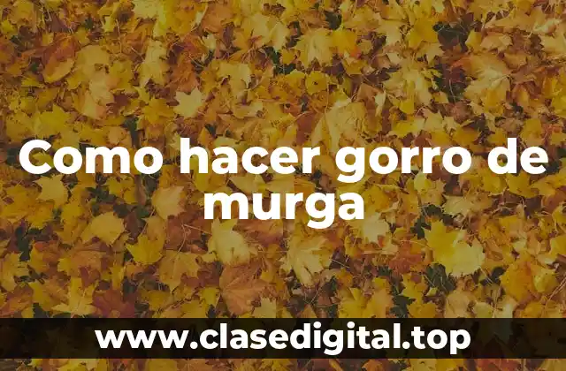 Como hacer gorro de murga