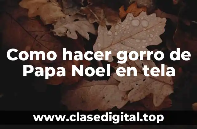 Como hacer gorro de Papa Noel en tela