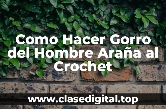 Como Hacer Gorro del Hombre Araña al Crochet