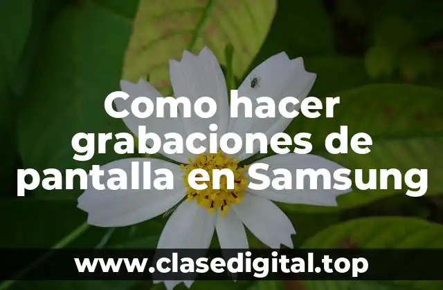 ¿Qué es una grabación de pantalla en Samsung?