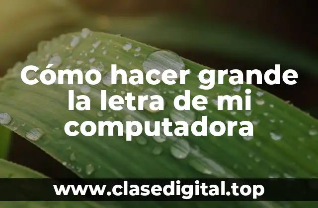 Cómo hacer grande la letra de mi computadora
