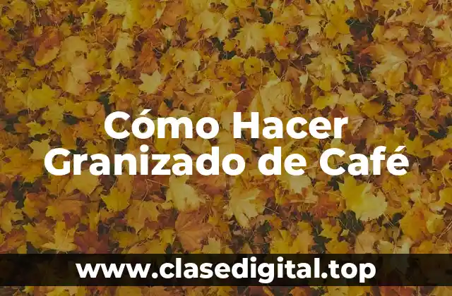 Cómo Hacer Granizado de Café