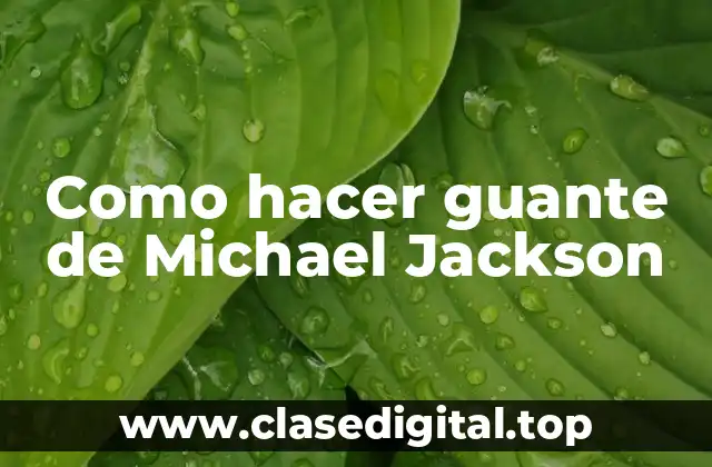 Como hacer guante de Michael Jackson