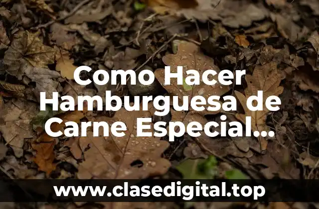Como Hacer Hamburguesa de Carne Especial Industrial