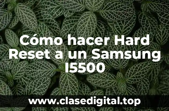 Cómo hacer Hard Reset a un Samsung I5500