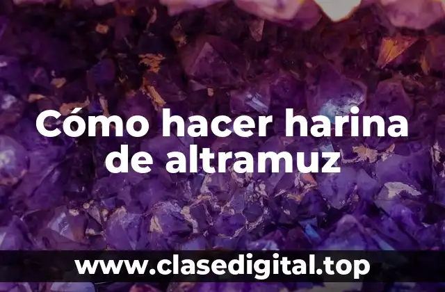 Cómo hacer harina de altramuz