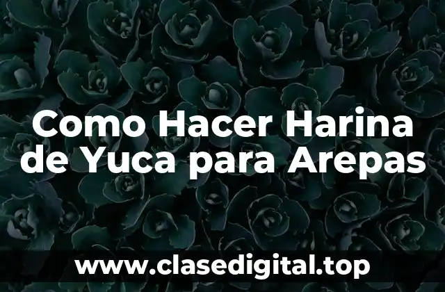 Como Hacer Harina de Yuca para Arepas