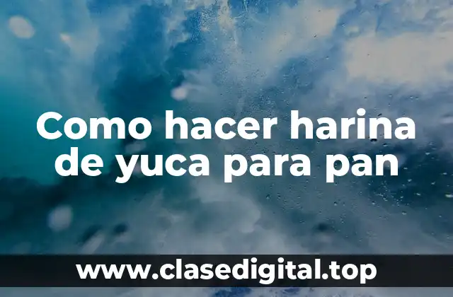 Como hacer harina de yuca para pan