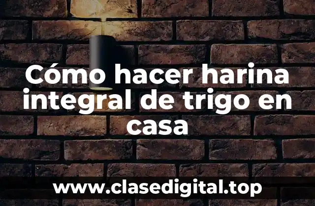 Cómo hacer harina integral de trigo en casa