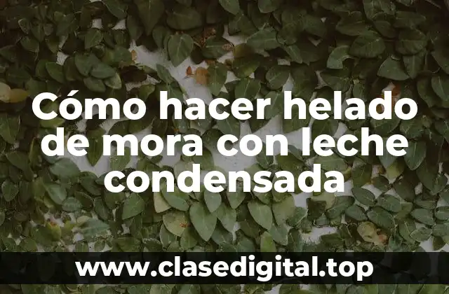 Cómo hacer helado de mora con leche condensada