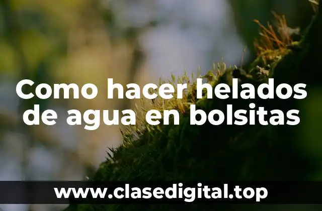 Como hacer helados de agua en bolsitas