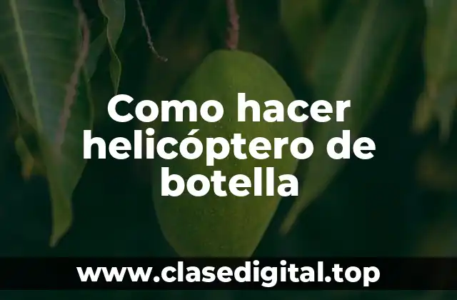 Como hacer helicóptero de botella