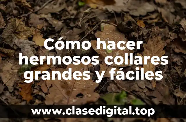 Cómo hacer hermosos collares grandes y fáciles