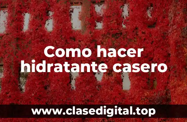 Como hacer hidratante casero