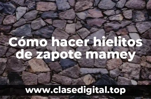 Cómo hacer hielitos de zapote mamey