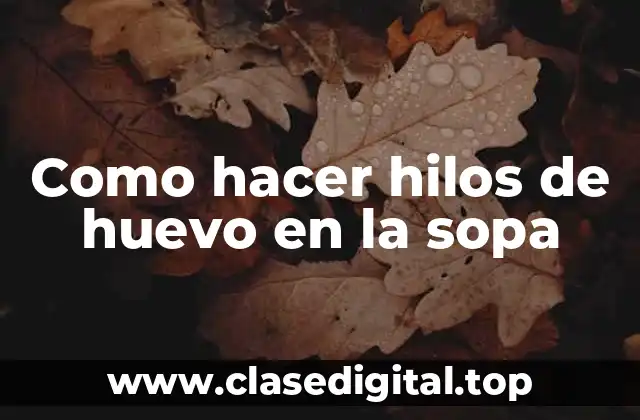 Como hacer hilos de huevo en la sopa