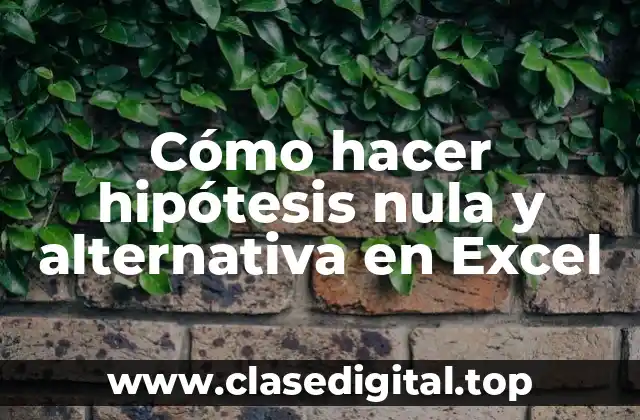 Cómo hacer hipótesis nula y alternativa en Excel