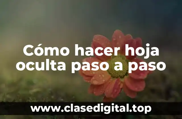 Cómo hacer hoja oculta paso a paso