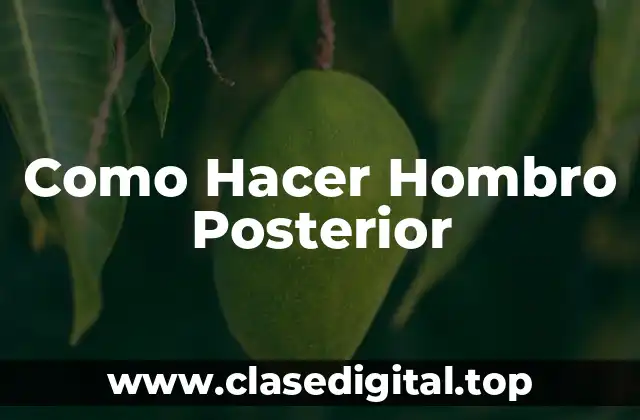 Como Hacer Hombro Posterior