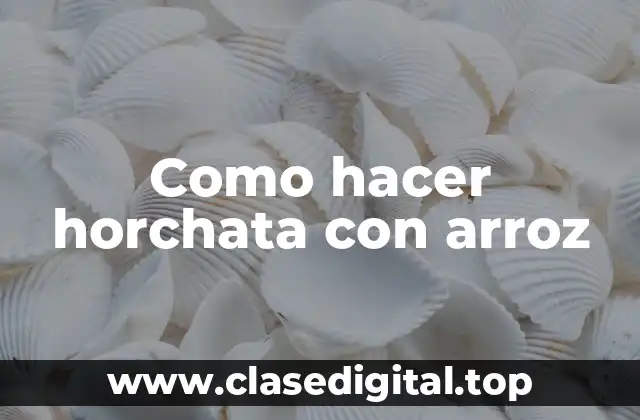 Como hacer horchata con arroz