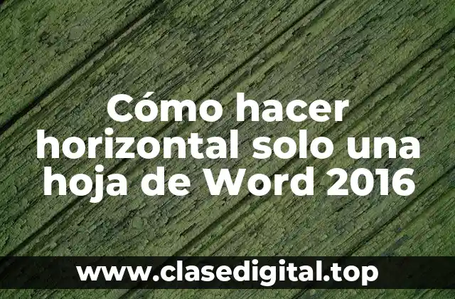 Qué es la orientación de una hoja de Word y para qué sirve