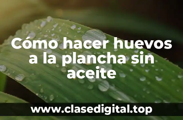 Cómo hacer huevos a la plancha sin aceite