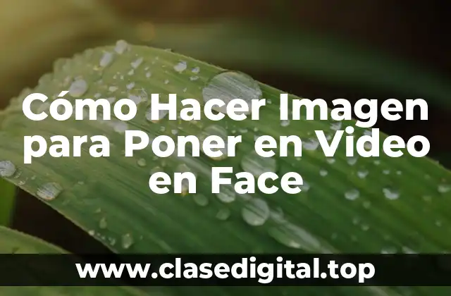 Cómo Hacer Imagen para Poner en Video en Face