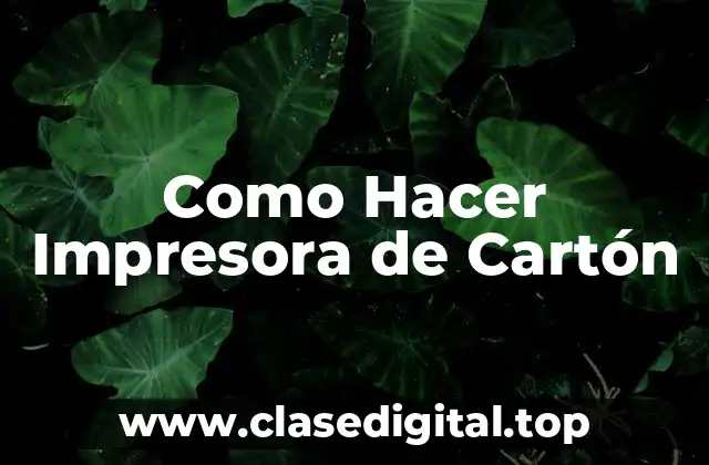 Como Hacer Impresora de Cartón