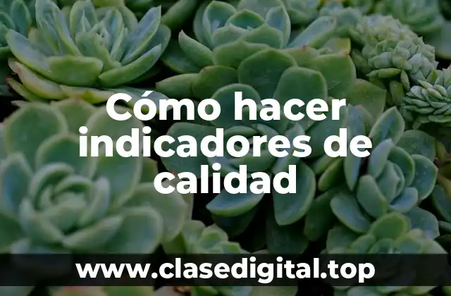 Cómo hacer indicadores de calidad