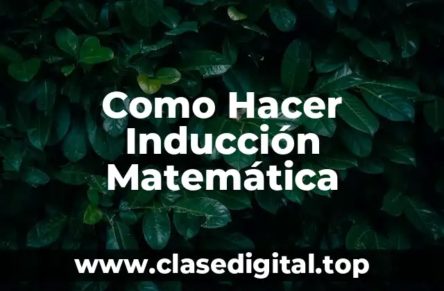Como Hacer Inducción Matemática