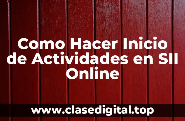 Como Hacer Inicio de Actividades en SII Online