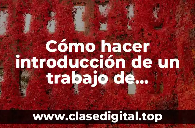Cómo hacer introducción de un trabajo de investigación