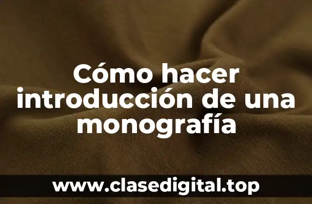 Cómo hacer introducción de una monografía